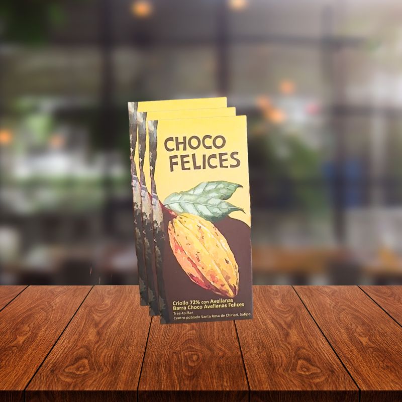 BARRA CHOCO AVELLANAS FELICES 72% CHBB UND  