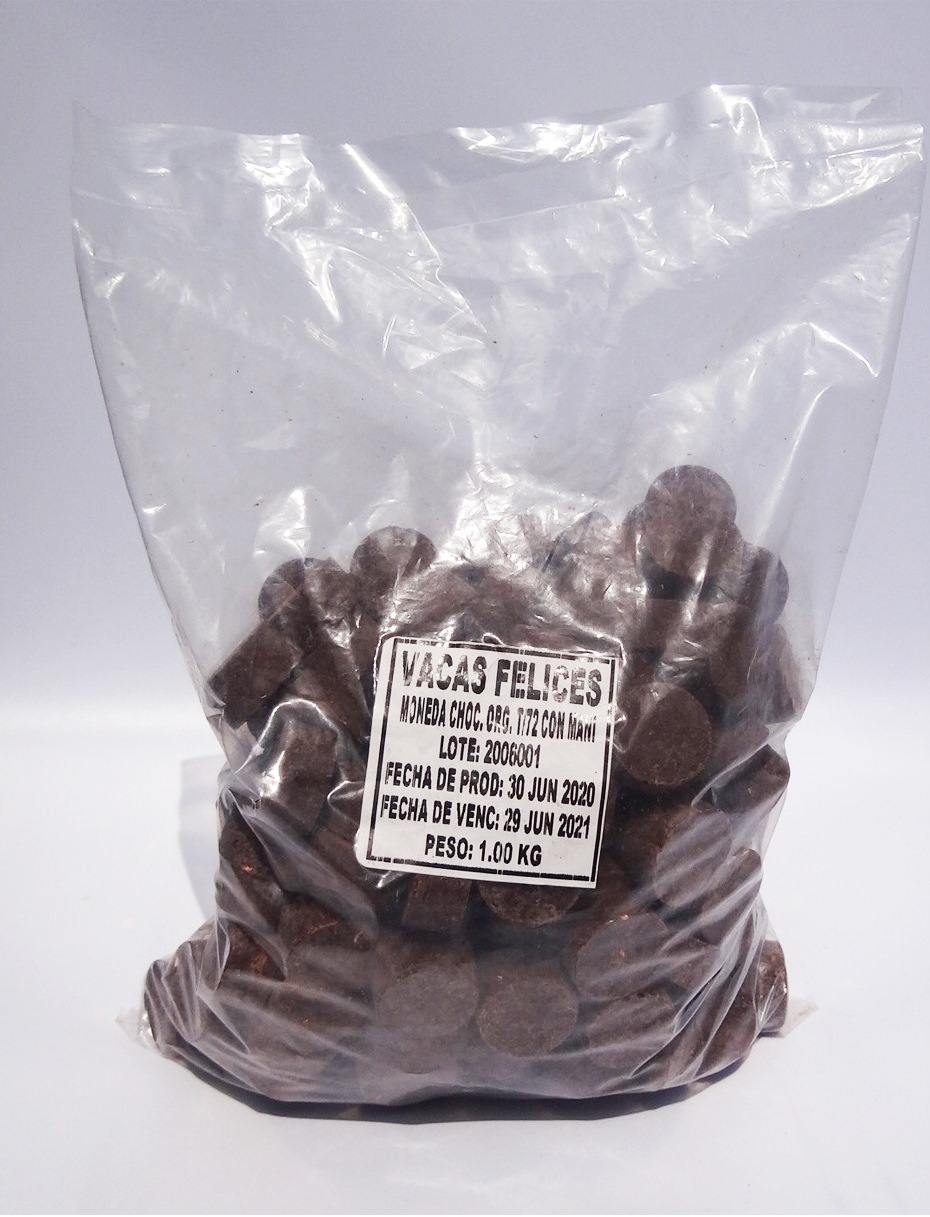 CHOCOLATE CHOCO FELICES 72% CON MANI OBLEAS 1 KG - BB