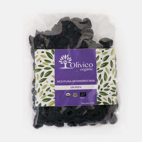 Aceituna deshidratada sin pepa finas hierbas 227gr - Olivico